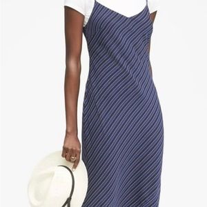 Banana Republic Stripe Washable Stretch
Silk Slip Dress